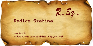 Radics Szabina névjegykártya