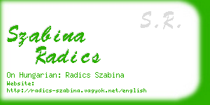 szabina radics business card